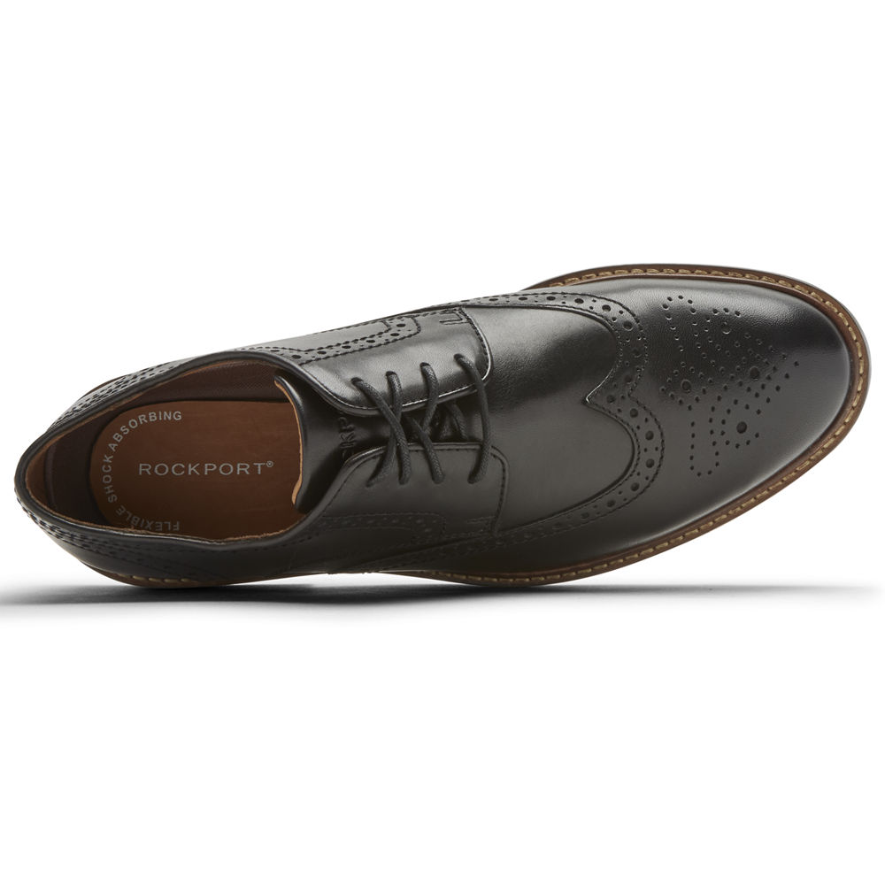 Sapatos Lace Ups Rockport Homem Pretas - Kenton Wingtip - 08345DATN